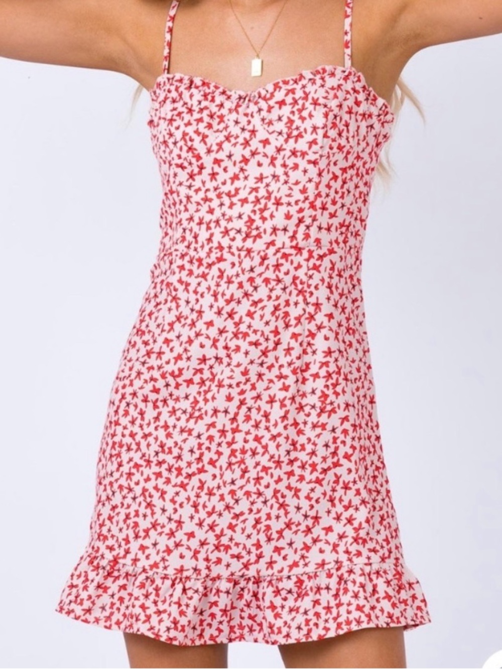 Princess Polly Pink and Red Floral Mini Sundress